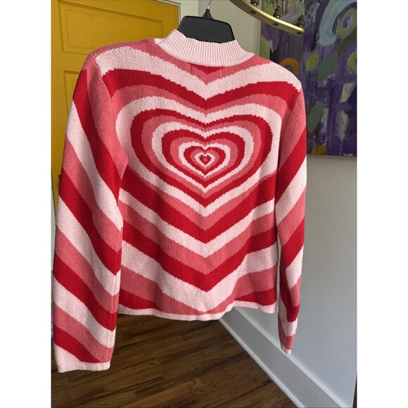 Cider Thick Soft Heart Sweater In Shades Of Pink Women’s M Cozy Y2K - Picture 7 of 7